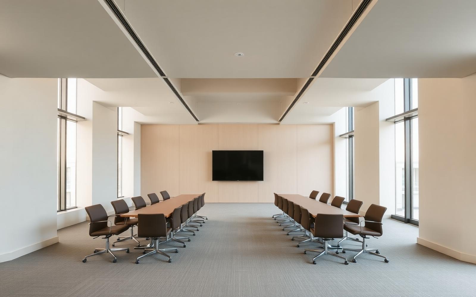 Espace de réunion professionnel épuré